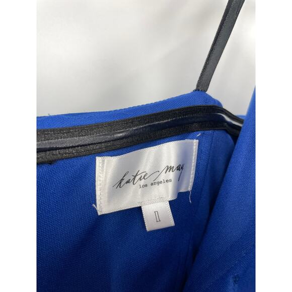 Katie May Dress Womens Large Crush Gown Ocean Blue Strapless Plunging V Neck NWT - Picture 8 of 9